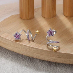 1 Pair Elegant Star Plating Inlay Sterling Silver Zircon Ear Studs -Cheap Jewelry Store 1666689483589947392
