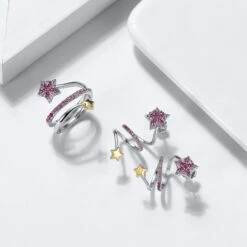 1 Pair Elegant Star Plating Inlay Sterling Silver Zircon Ear Studs -Cheap Jewelry Store 1666689484047126528 1