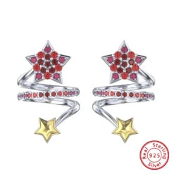 1 Pair Elegant Star Plating Inlay Sterling Silver Zircon Ear Studs -Cheap Jewelry Store 1666689487335460864