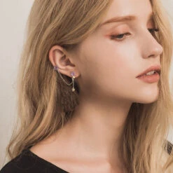 1 Pair Elegant Star Plating Inlay Sterling Silver Zircon Ear Clips -Cheap Jewelry Store 1666689525507821568