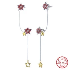 1 Pair Elegant Star Plating Inlay Sterling Silver Zircon Ear Clips -Cheap Jewelry Store 1666689530629066752