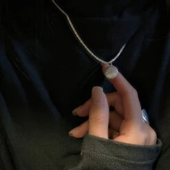 Retro Geometric Sterling Silver Polishing Pendant Necklace -Cheap Jewelry Store 1666690185032765440