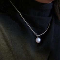 Retro Geometric Sterling Silver Polishing Pendant Necklace -Cheap Jewelry Store 1666690187108945920