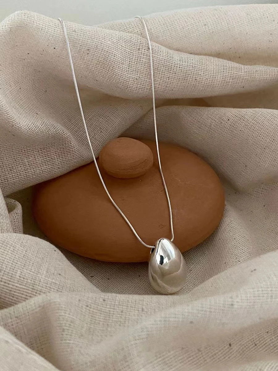 Basic Lady Korean Style Water Droplets Sterling Silver Plating Pendant Necklace 8 Basic Lady Korean Style Water Droplets Sterling Silver Plating Pendant Necklace - Image 6