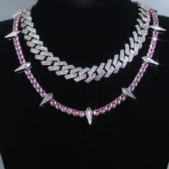 Hip-Hop Rhombus Copper Inlay Zircon Necklace -Cheap Jewelry Store 1666973786634850304