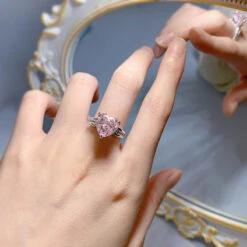 Lady Sweet Heart Shape Sterling Silver Inlay High Carbon Diamond Rings 10 Lady Sweet Heart Shape Sterling Silver Inlay High Carbon Diamond Rings -Cheap Jewelry Store 1666973856709087232