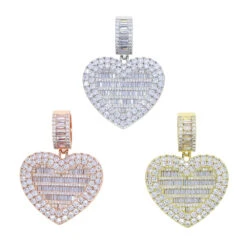 Punk Heart Shape Copper Inlay Rhinestones Pendant Necklace Long Necklace -Cheap Jewelry Store 1666975506966384640