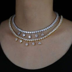 Hip-Hop Cool Style Triangle Heart Shape Copper Inlay Zircon Pendant Necklace -Cheap Jewelry Store 1666975532195123200 1