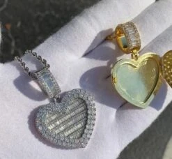 Punk Heart Shape Copper Inlay Rhinestones Pendant Necklace Long Necklace -Cheap Jewelry Store 1666978900816826368 1