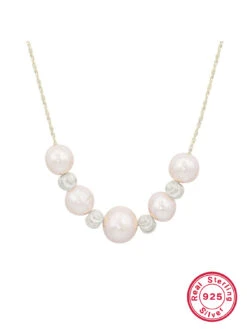 Elegant Round Freshwater Pearl Sterling Silver Plating Inlay Zircon White Gold Plated Necklace -Cheap Jewelry Store 1667057287149260800