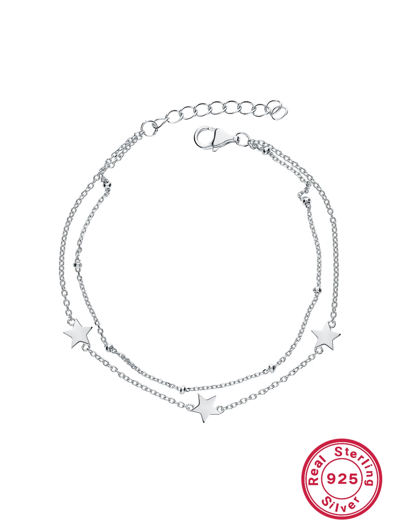 Lady Star Sterling Silver Plating White Gold Plated Bracelets 5 Lady Star Sterling Silver Plating White Gold Plated Bracelets - Image 3