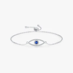 IG Style Elegant Devil'S Eye Sterling Silver Plating Inlay Zircon Rhodium Plated Bracelets -Cheap Jewelry Store 1667385190164598784