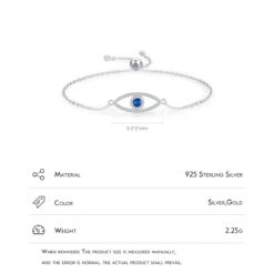 IG Style Elegant Devil'S Eye Sterling Silver Plating Inlay Zircon Rhodium Plated Bracelets -Cheap Jewelry Store 1667385190273650688