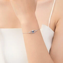 IG Style Elegant Devil'S Eye Sterling Silver Plating Inlay Zircon Rhodium Plated Bracelets -Cheap Jewelry Store 1667385191179620352