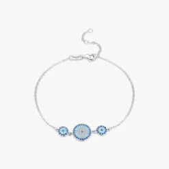 IG Style Retro Luxurious Devil'S Eye Sterling Silver Plating Inlay Zircon Rhodium Plated Bracelets 9 IG Style Retro Luxurious Devil'S Eye Sterling Silver Plating Inlay Zircon Rhodium Plated Bracelets -Cheap Jewelry Store 1667385607774670848