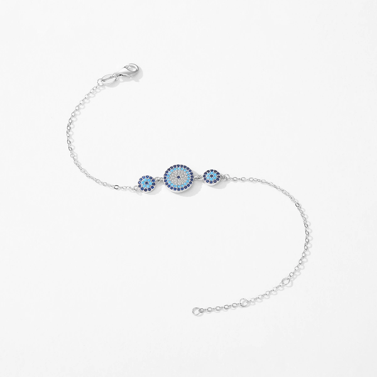 IG Style Retro Luxurious Devil'S Eye Sterling Silver Plating Inlay Zircon Rhodium Plated Bracelets 6 IG Style Retro Luxurious Devil'S Eye Sterling Silver Plating Inlay Zircon Rhodium Plated Bracelets - Image 4