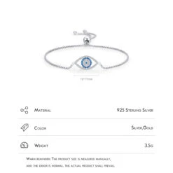 IG Style Retro Devil'S Eye Sterling Silver Plating Inlay Zircon Rhodium Plated Bracelets -Cheap Jewelry Store 1667387199068442624