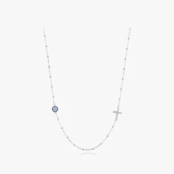 IG Style Retro Cross Devil'S Eye Sterling Silver Plating Inlay Zircon Rhodium Plated Necklace -Cheap Jewelry Store 1667397556218499072