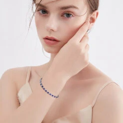 Simple Style Round Sterling Silver Inlay Zircon Tennis Bracelet -Cheap Jewelry Store 1667443008083202048