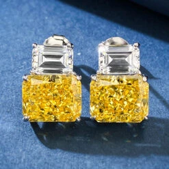 1 Pair Simple Style Square Inlay Sterling Silver Zircon Ear Studs -Cheap Jewelry Store 1667444961332826112