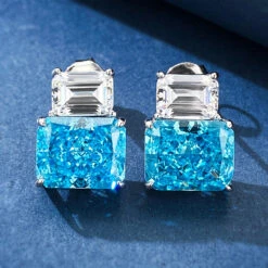 1 Pair Simple Style Square Inlay Sterling Silver Zircon Ear Studs -Cheap Jewelry Store 1667444961567707136