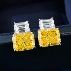 1 Pair Simple Style Square Inlay Sterling Silver Zircon Ear Studs -Cheap Jewelry Store 1667444968349896704