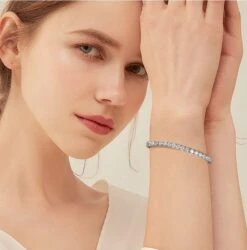 Simple Style Solid Color Sterling Silver Inlay Zircon Tennis Bracelet -Cheap Jewelry Store 1668085973214433280