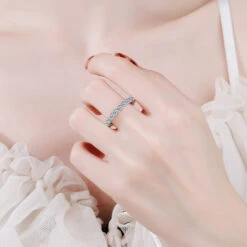 Modern Style Round Sterling Silver GRA Plating Inlay Moissanite Rings 13 Modern Style Round Sterling Silver GRA Plating Inlay Moissanite Rings -Cheap Jewelry Store 1668435997236531200