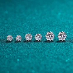 Simple Style Snowflake Sterling Silver Moissanite Ear Studs In Bulk -Cheap Jewelry Store 1668438541874630656 1