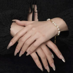 Elegant Irregular Freshwater Pearl Sterling Silver Beaded Bracelets -Cheap Jewelry Store 1668855838095314944