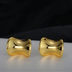 1 Pair Artistic Solid Color Plating Sterling Silver Ear Studs -Cheap Jewelry Store 1668855855929495552