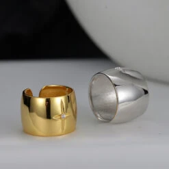 Punk Star Sterling Silver Plating Inlay Zircon Wide Band Rings -Cheap Jewelry Store 1668855926414774272