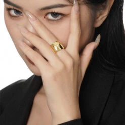 Punk Star Sterling Silver Plating Inlay Zircon Wide Band Rings -Cheap Jewelry Store 1668855927765340160