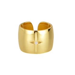 Punk Star Sterling Silver Plating Inlay Zircon Wide Band Rings -Cheap Jewelry Store 1668855931368247296