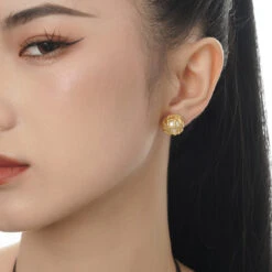 1 Pair Elegant Solid Color Pearl Sterling Silver Ear Studs -Cheap Jewelry Store 1668855965698625536