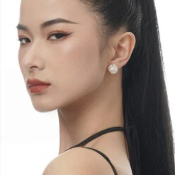 1 Pair Elegant Solid Color Pearl Sterling Silver Ear Studs -Cheap Jewelry Store 1668855969272172544