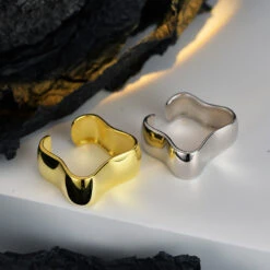 Artistic Geometric Solid Color Sterling Silver Plating Open Rings -Cheap Jewelry Store 1668855976398295040 1