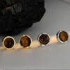 1 Pair Retro Round Inlay Sterling Silver Tiger Tooth Stone Ear Studs -Cheap Jewelry Store 1668856051669274624