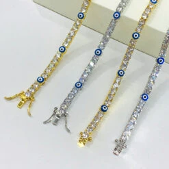 Shiny Devil'S Eye Copper Plating Inlay Zircon Tennis Bracelet 12 Shiny Devil'S Eye Copper Plating Inlay Zircon Tennis Bracelet -Cheap Jewelry Store 1668859394542145536