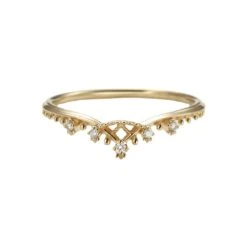 Classic Style V Shape Sterling Silver Plating Inlay Zircon 14K Gold Plated Rings -Cheap Jewelry Store 1669148630025637888