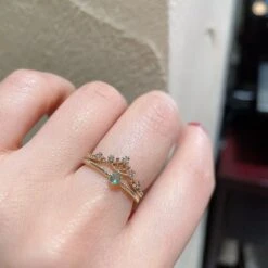 Classic Style V Shape Sterling Silver Plating Inlay Zircon 14K Gold Plated Rings -Cheap Jewelry Store 1669148630965161984