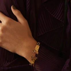 Retro Solid Color Copper Plating Inlay Artificial Gemstones Bangle -Cheap Jewelry Store 1669149243631341568