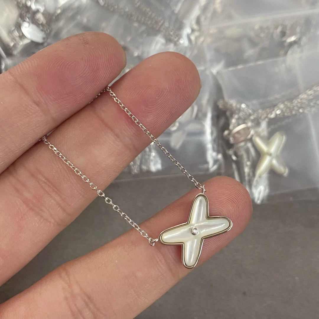 Simple Style Letter Sterling Silver Pendant Necklace 4 Simple Style Letter Sterling Silver Pendant Necklace - Image 2