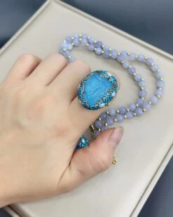 Retro Oval Copper Plating Inlay Natural Stone Pearl Rings Earrings Necklace 12 Retro Oval Copper Plating Inlay Natural Stone Pearl Rings Earrings Necklace -Cheap Jewelry Store 1669239405463867392