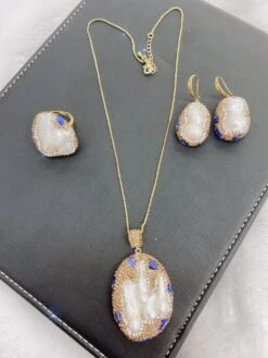 Baroque Style Irregular Copper Plating Inlay Freshwater Pearl Rings Earrings Necklace -Cheap Jewelry Store 1669239466436464640