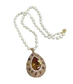 Retro Water Droplets Copper Inlay Sudan Stone Pendant Necklace -Cheap Jewelry Store 1669239613996273664