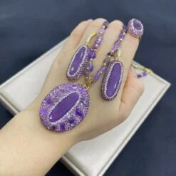 Elegant Retro Oval Copper Plating Inlay Crystal Rhinestones Rings Earrings Necklace -Cheap Jewelry Store 1669239975578832896