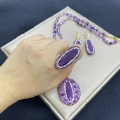 Elegant Retro Oval Copper Plating Inlay Crystal Rhinestones Rings Earrings Necklace -Cheap Jewelry Store 1669239976438665216