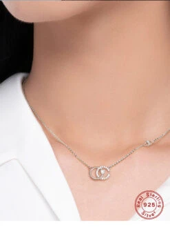 Simple Style Commute Letter Sterling Silver Rose Gold Plated White Gold Plated Zircon Pendant Necklace In Bulk -Cheap Jewelry Store 1669556249282351104 1