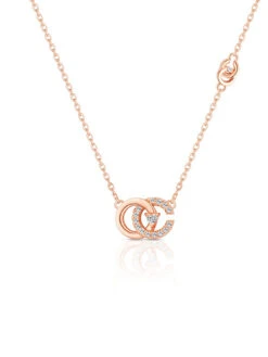 Simple Style Commute Letter Sterling Silver Rose Gold Plated White Gold Plated Zircon Pendant Necklace In Bulk -Cheap Jewelry Store 1669556283927302144